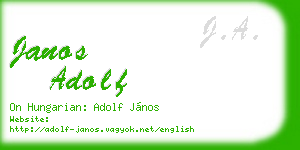 janos adolf business card